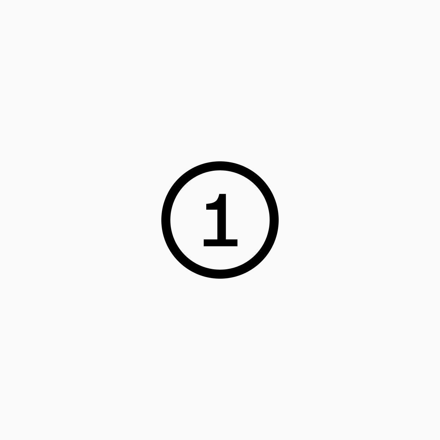 Number 1 inside a circle on a light gray background.