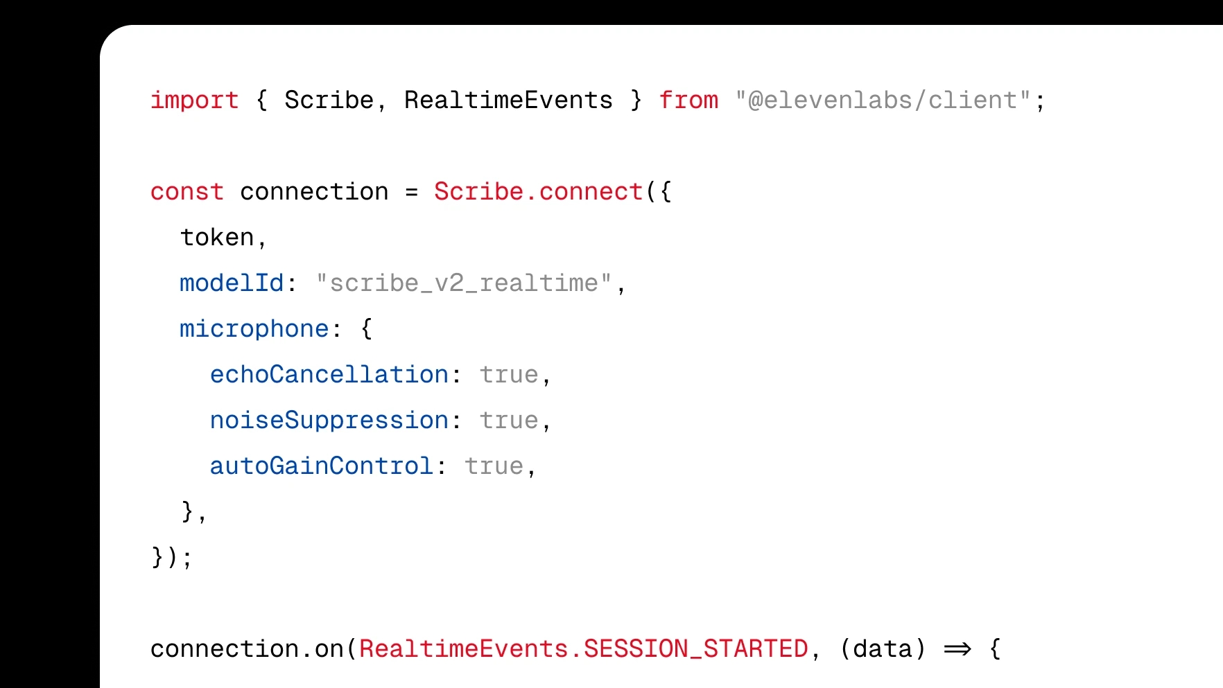 Scribe code snippet
