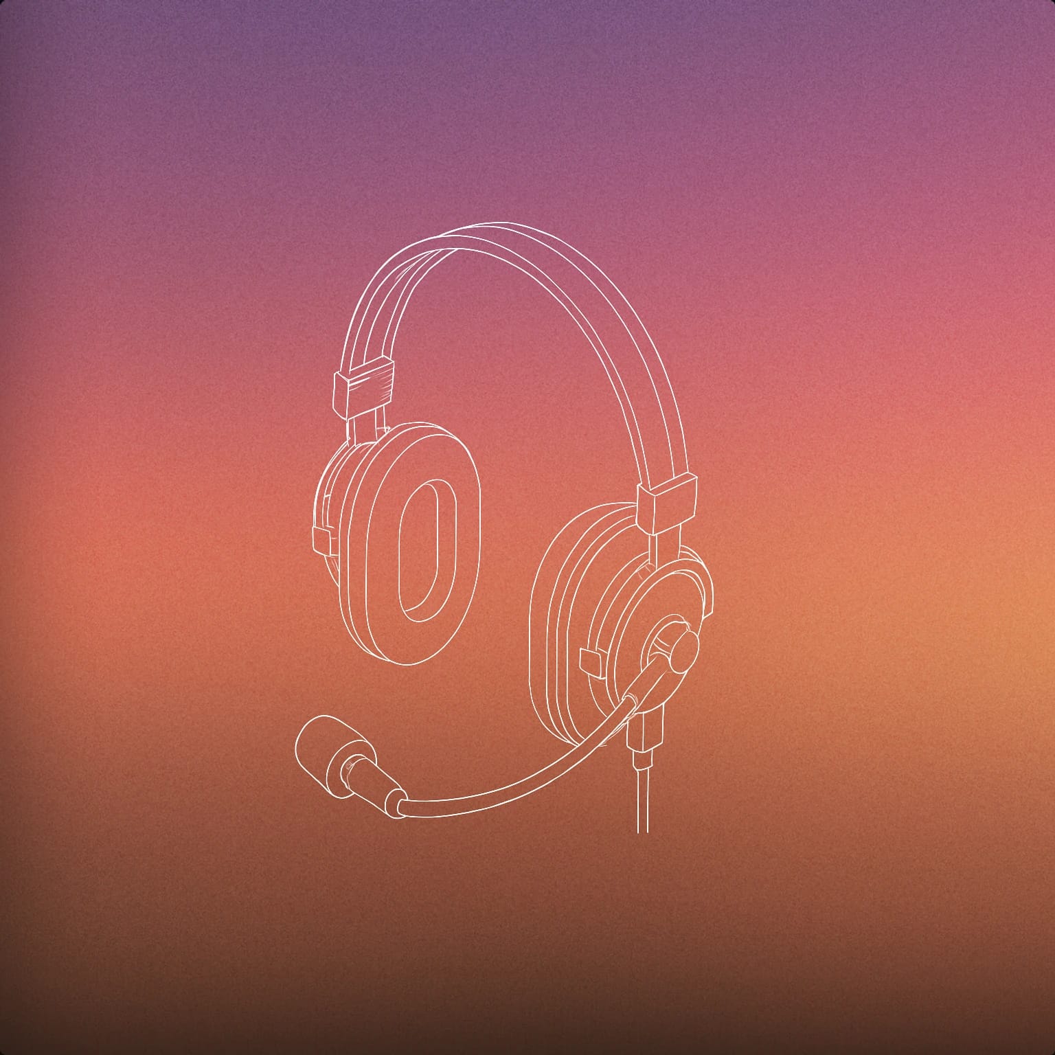 Cover of broadcasting headset with attached microphone for Sports announcer voice library